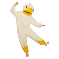 Lustiger Gans Onesie für Erwachsene – Flauschiger Fleece Tier-Jumpsuit & Schlafanzug