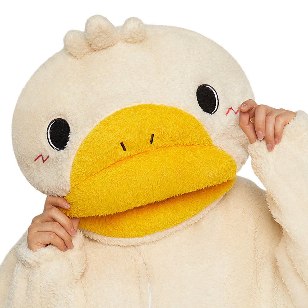 Lustiger Gans Onesie für Erwachsene – Flauschiger Fleece Tier-Jumpsuit & Schlafanzug
