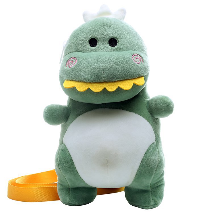 Niedliche Plüsch-Dinosaurier Umhängetasche Grün – Süße Dino Crossbody-Tasche & Schultertasche