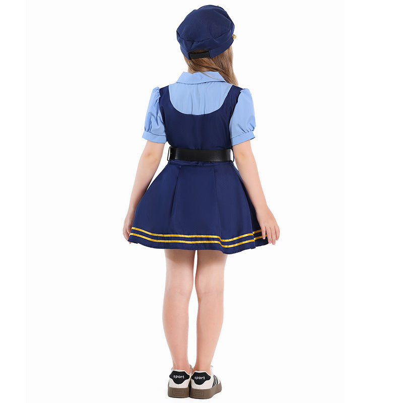 Kinder Mädchen Zootopia‌ Judy Hopps Kleid Cosplay Halloween Karneval Kostüm