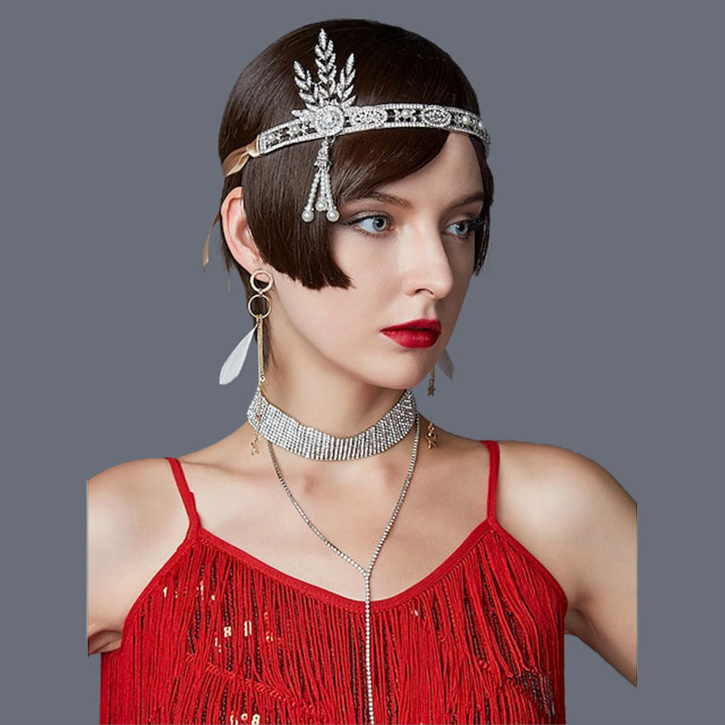 1920er Charleston Kleid Kopfschmuck Damen Flapper 1920er Jahre Retro Requisite