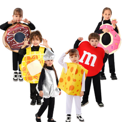 Kinder Weihnachten Essen Abdeckung Donuts Cosplay Kostüm Halloween Karneval Party Anzug
