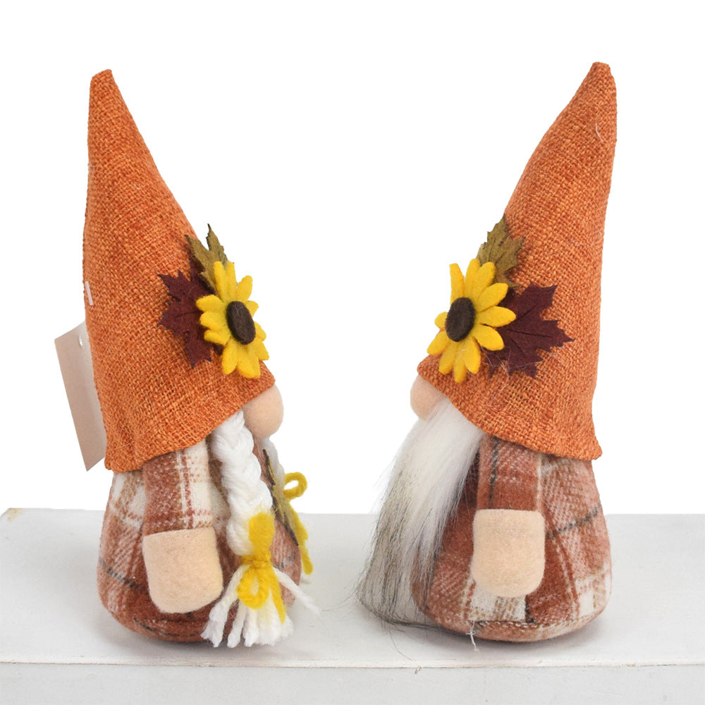 Puppe Thanksgiving Gnome Dekoration Orange Sonnenblume Ahornblatt Rudolph Weihnachten Geburtstagsgeschenk
