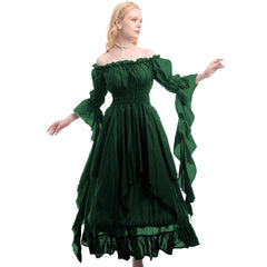 Damen Mittelalterliche Halloween cos Revival Kleider Riemchen Korsett Hof Stil Kleider