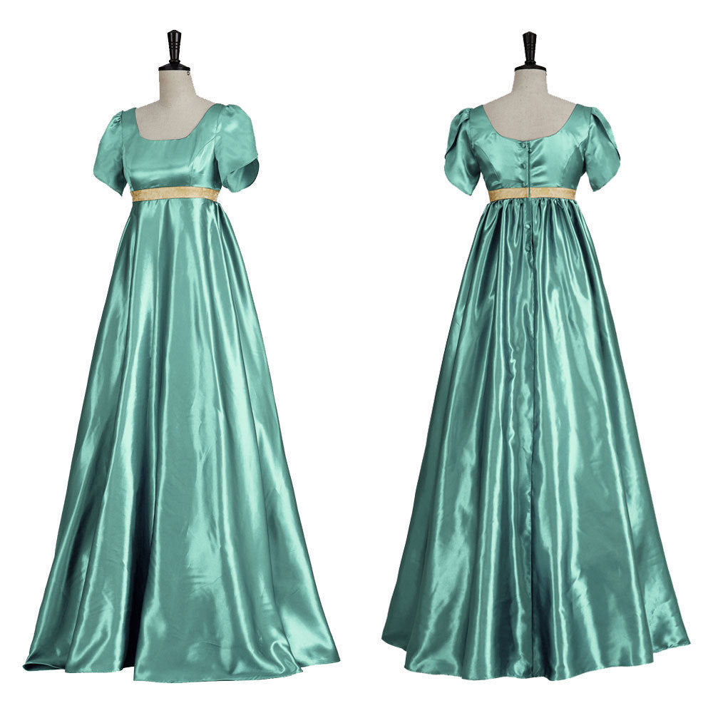 Damen Empire Taille Kleid Regency Ballkleid 19. Jahrhundert Satin Vintage Kleider Viktorianische BallkleiderKleider Kostüm