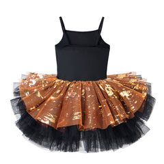 Halloween Kinder Tutu-Rock mit Spinnweben & Sternen-Print, Ballett-Tüllrock für Party & Kostüm