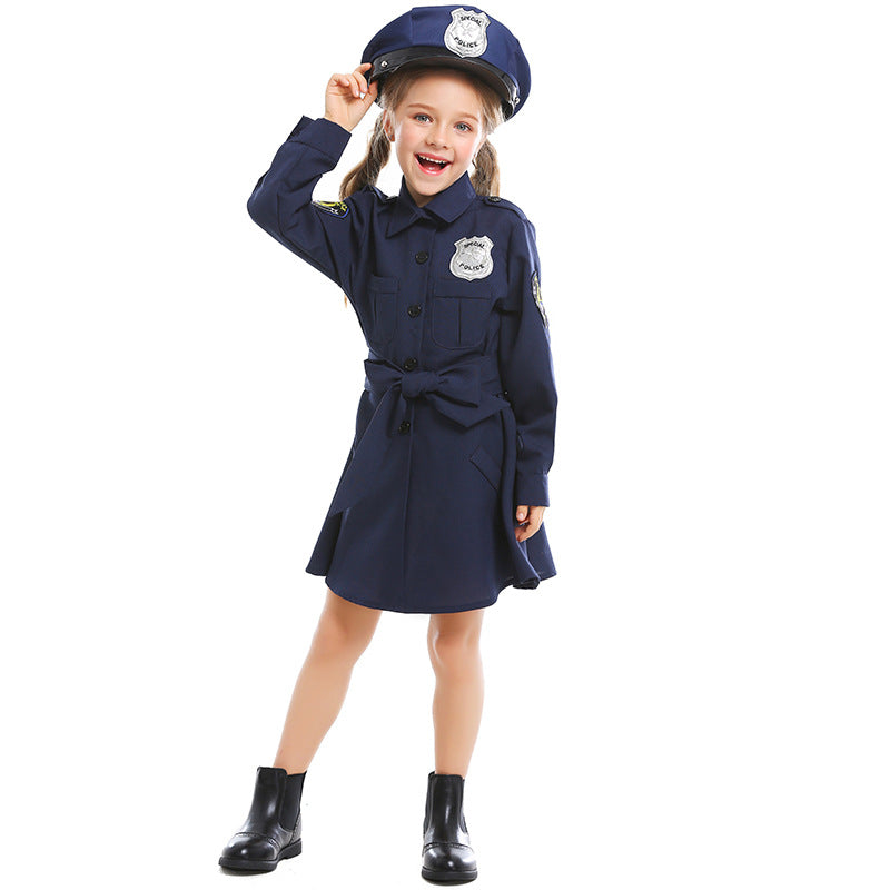 Kinder/Erwachsene Polizei Berufsuniform Cosplay Kostüm Outfits Halloween Karneval Anzug