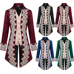 Herren rokkoko Steampunk Mittelalterliche Jacke Gothic Viktorianischer bridgeton Herren Mantel Cosplay Kostüm Halloween Karneval Party Anzug
