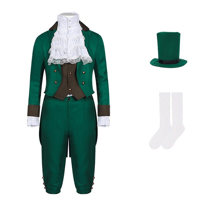 Herren Steampunk St. Patrick's Day Retro Cosplay Kostüm Outfits Halloween grün Karneval Anzug