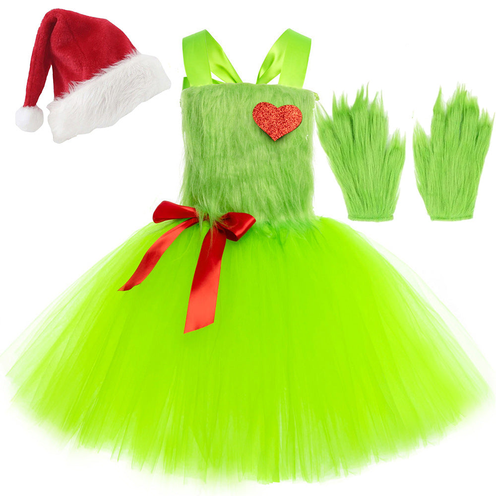 Kinder Mädchen Tutu-Kleid Weihnachtskostüm Puffy Tüllrock