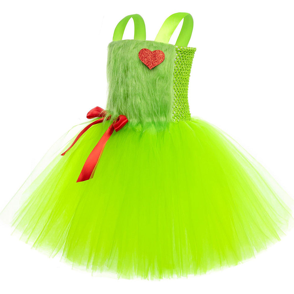Kinder Mädchen Tutu-Kleid Weihnachtskostüm Puffy Tüllrock