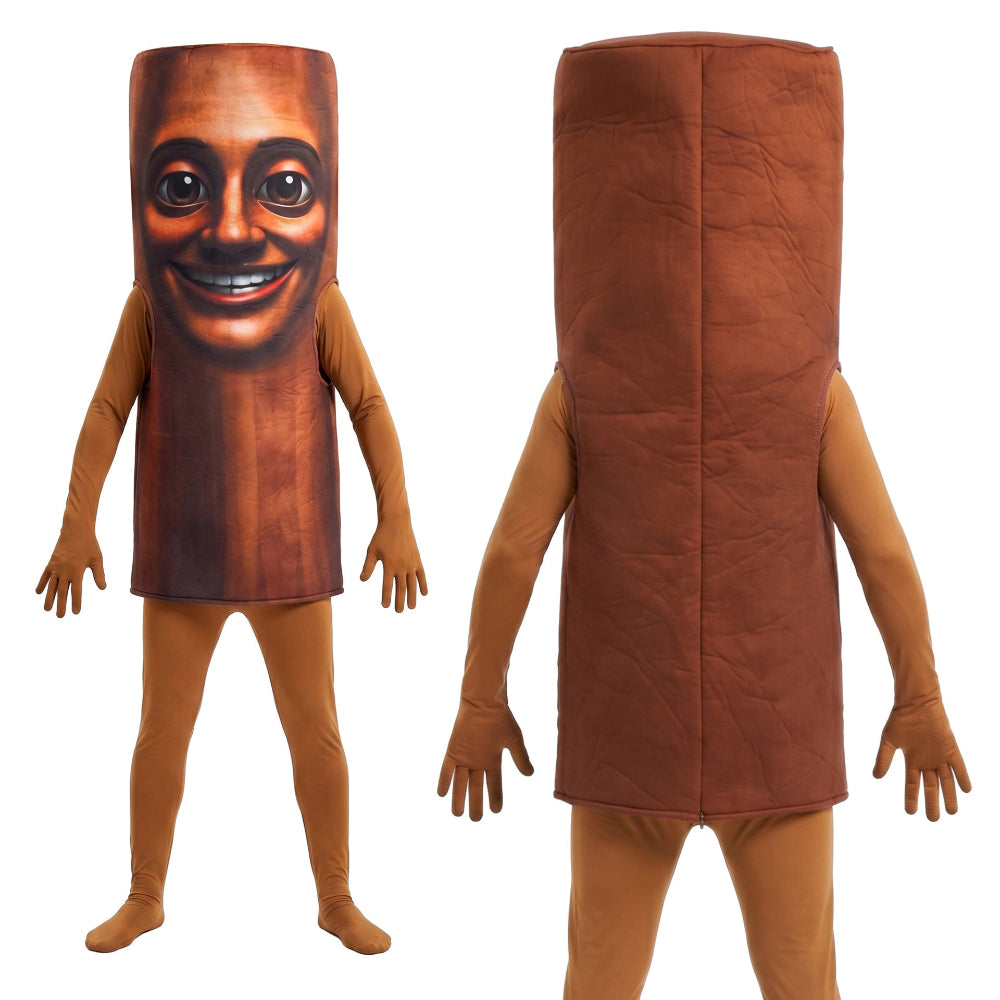 Halloween Kinder Cosplay Kostüm: Shan Hai Jing Holzmann TUNG TUNG SAHUR für Maskenball und Bühnenauftritt