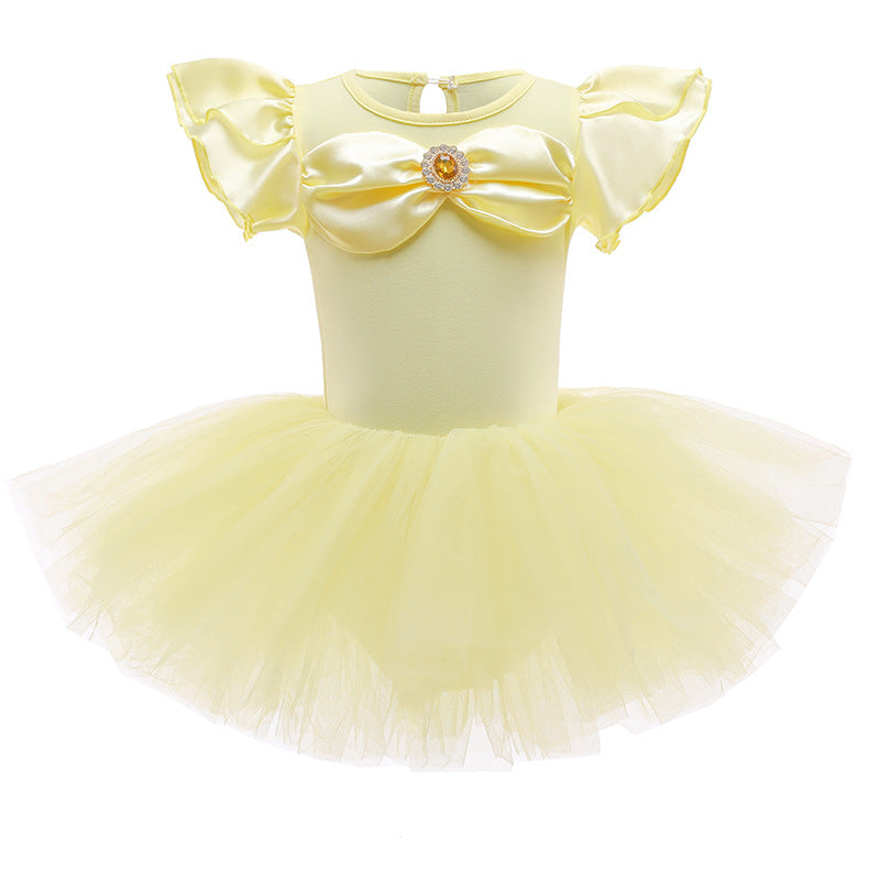 Kinder Mädchen Prinzessin Ballettkleid Ballerina Kostüm Ballett Kleid Tanzkleid Balletttrikot Tanzbody mit Tutu Rock