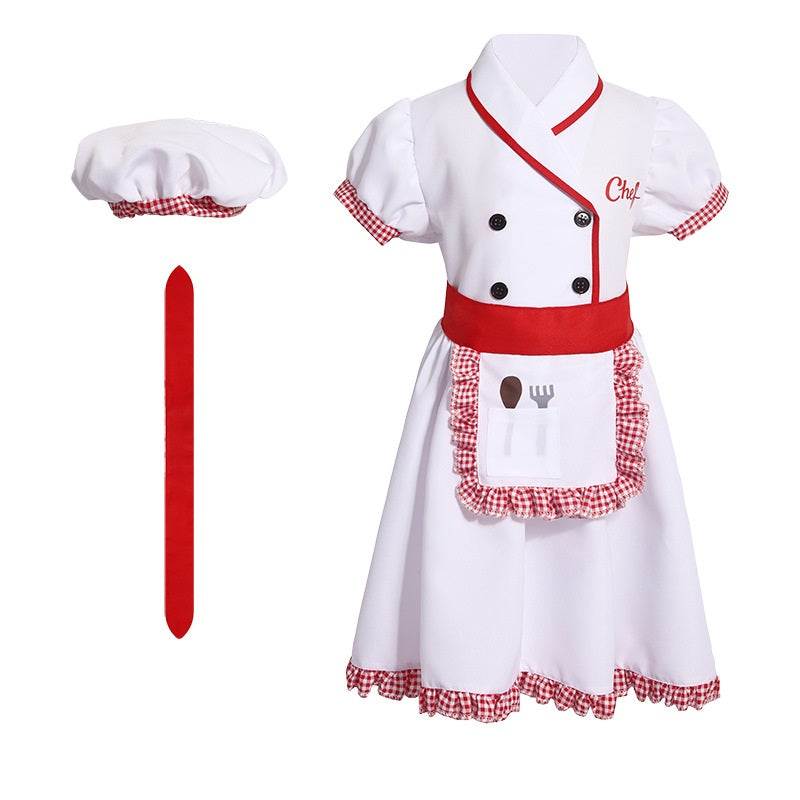 Kinder Chefkoch Anzug Kindergarten Spiel Festival Handwerk Klasse Backen Kleiner Chefkoch&nbsp;cosplay Kostüm Outfits Halloween Karneval