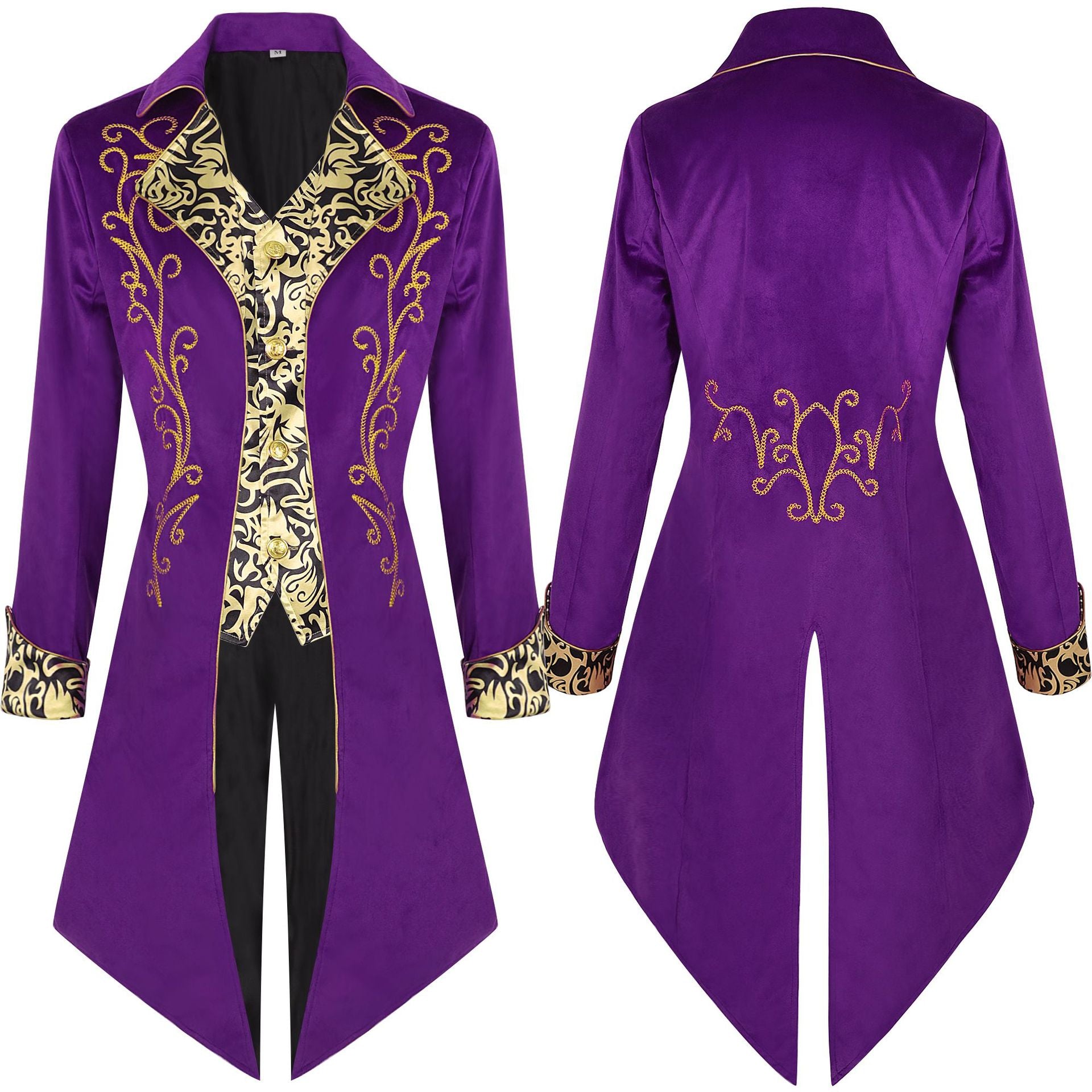 Herren Cosplay Kostüm Halloween Karneval Party Anzug Steampunk Mittelalterliche Gothic Viktorianischer Mantel