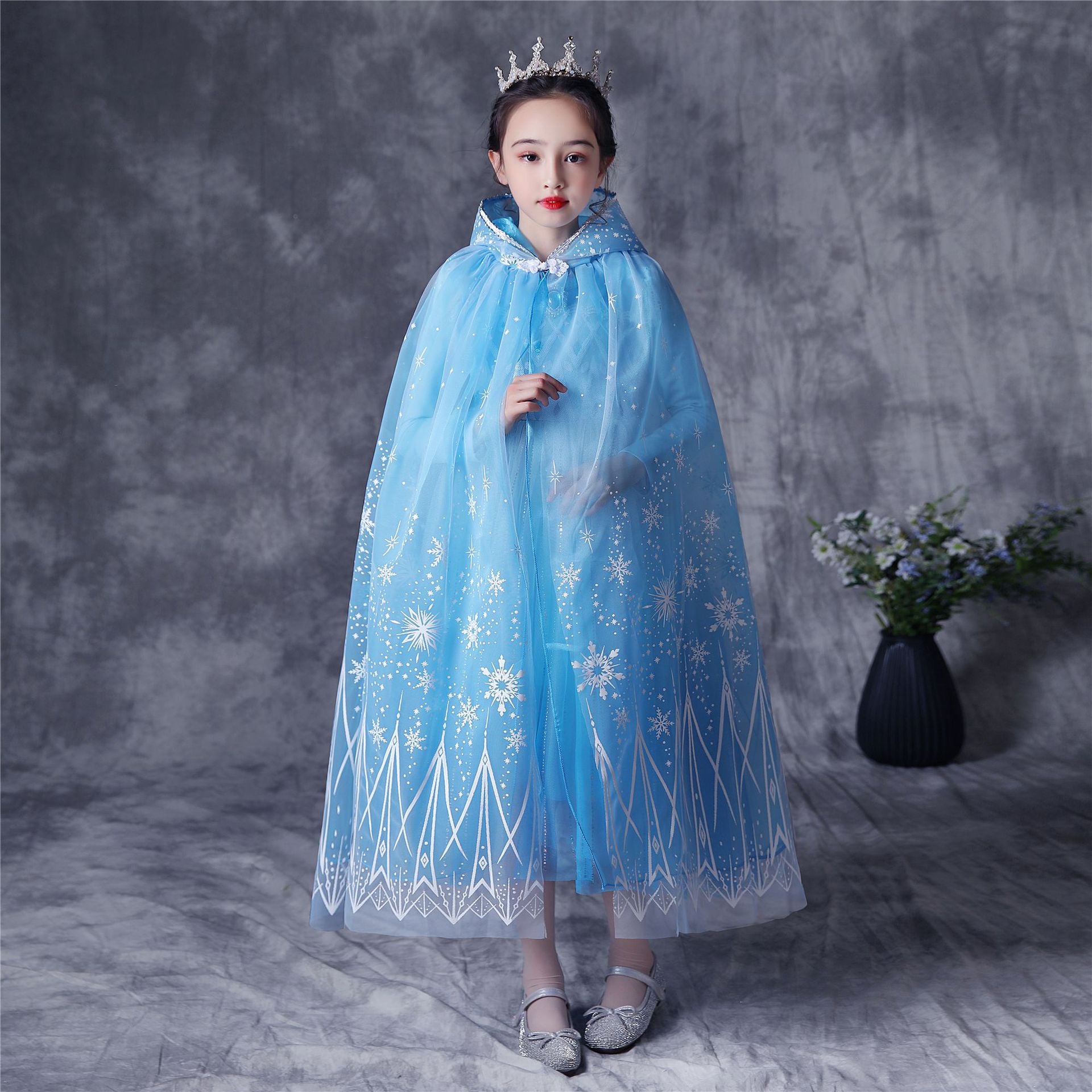 Frozen Kinder Mädchen Umhang Prinzessin Netz Umhang Cosplay Kostüm