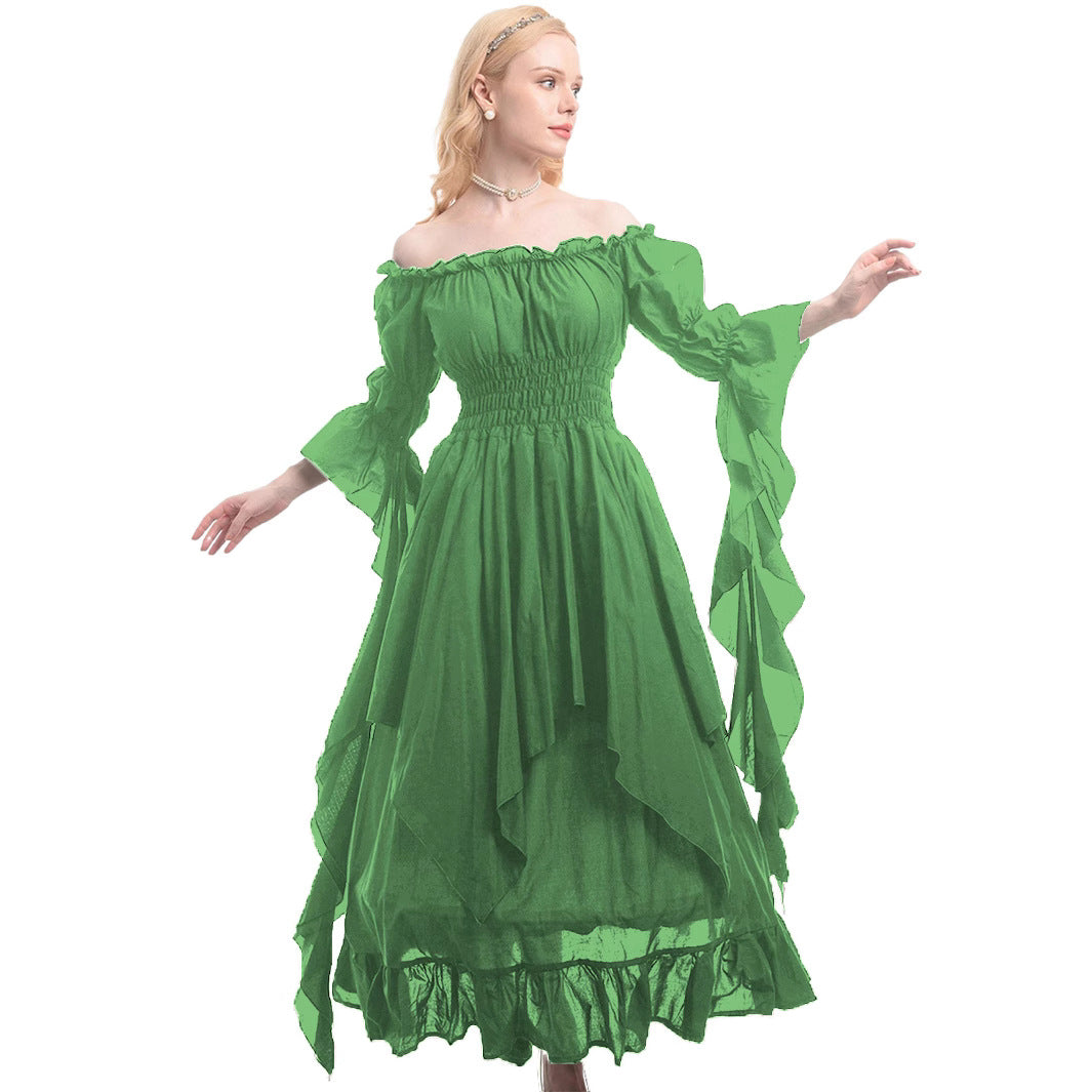 Damen Mittelalterliche Halloween cos Revival Kleider Riemchen Korsett Hof Stil Kleider