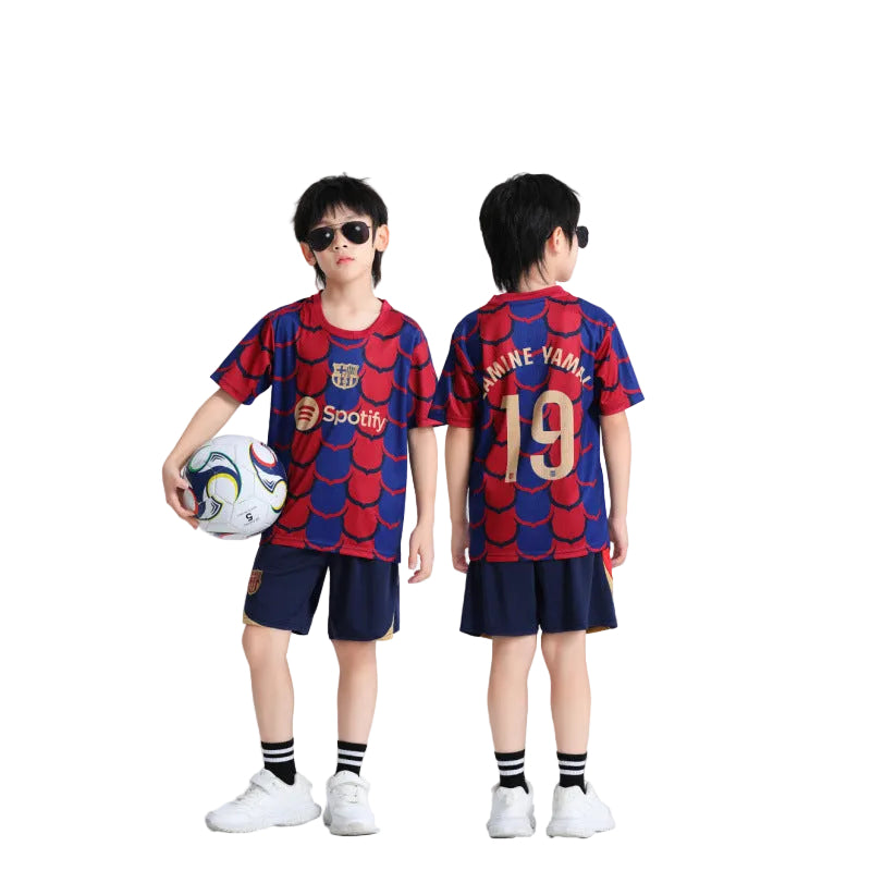 Kinder WM Trikot 2026 neue Saison FC Barcelona Fußballtrikot-Set für Kindergarten- und Grundschüler, Trainingsanzug mit Nummer 7/10, Großhandel