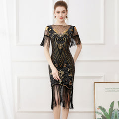 1920er Jahre Stil Charleston Kleid Damen Flapper Kleid Voller Pailletten Retro klassische Motto Party