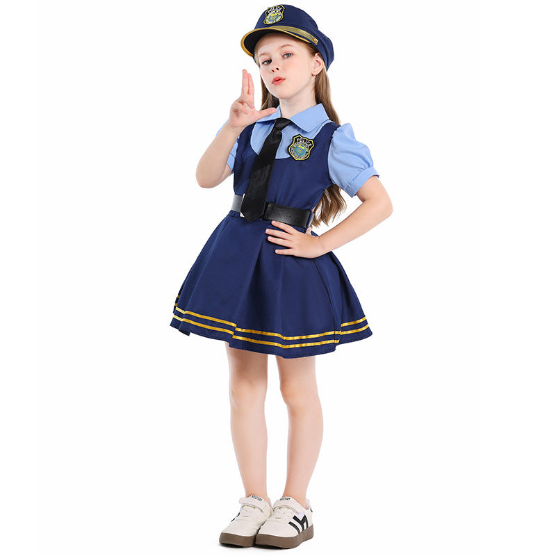 Kinder Mädchen Zootopia‌ Judy Hopps Kleid Cosplay Halloween Karneval Kostüm