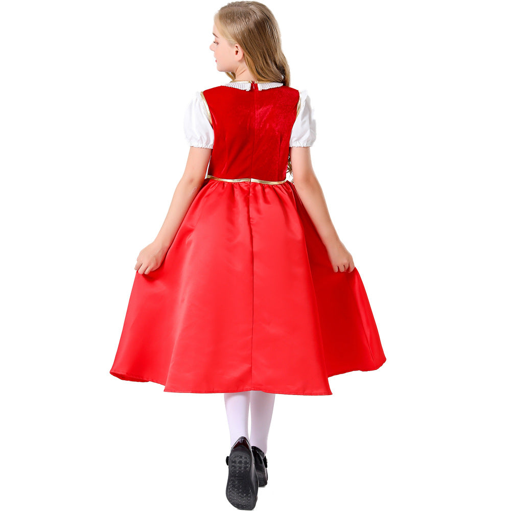Kinder Mädchen Kleid Rotkäppchen Cosplay Kostüm Outfits Halloween Karneval Anzug