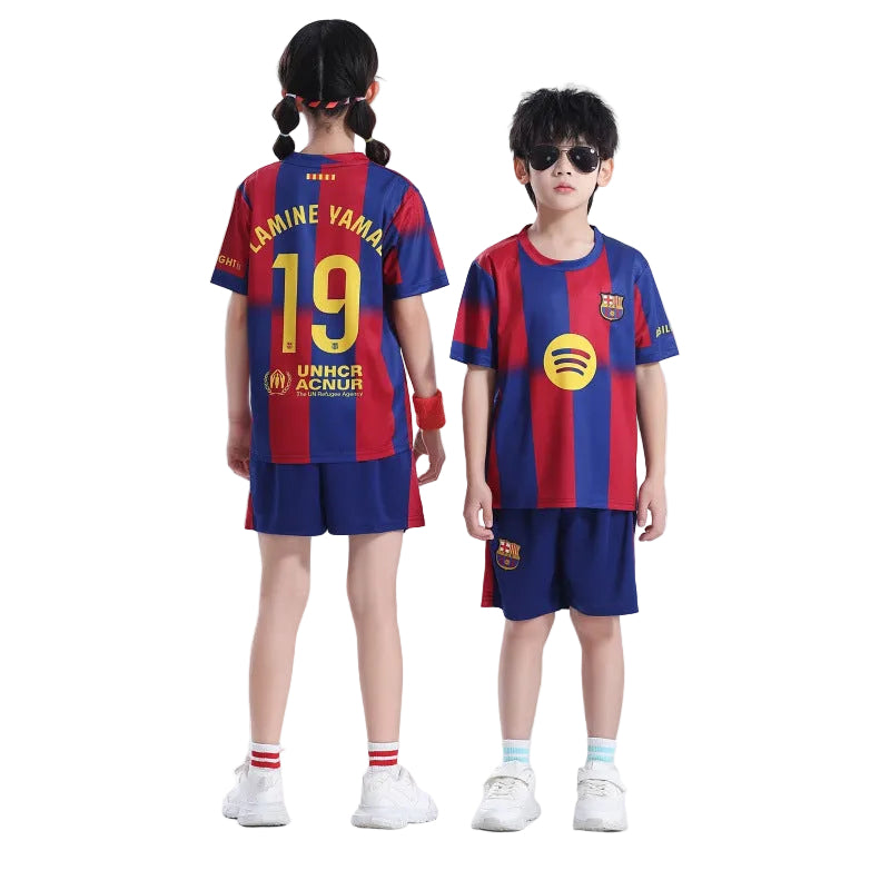 Kinder WM Trikot 2026 neue Saison FC Barcelona Fußballtrikot-Set für Kindergarten- und Grundschüler, Trainingsanzug mit Nummer 7/10, Großhandel