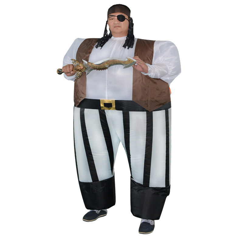 Aufblasbare Fettkostüm Clown Pirat Anzug Halloween Cosplay Kostüm