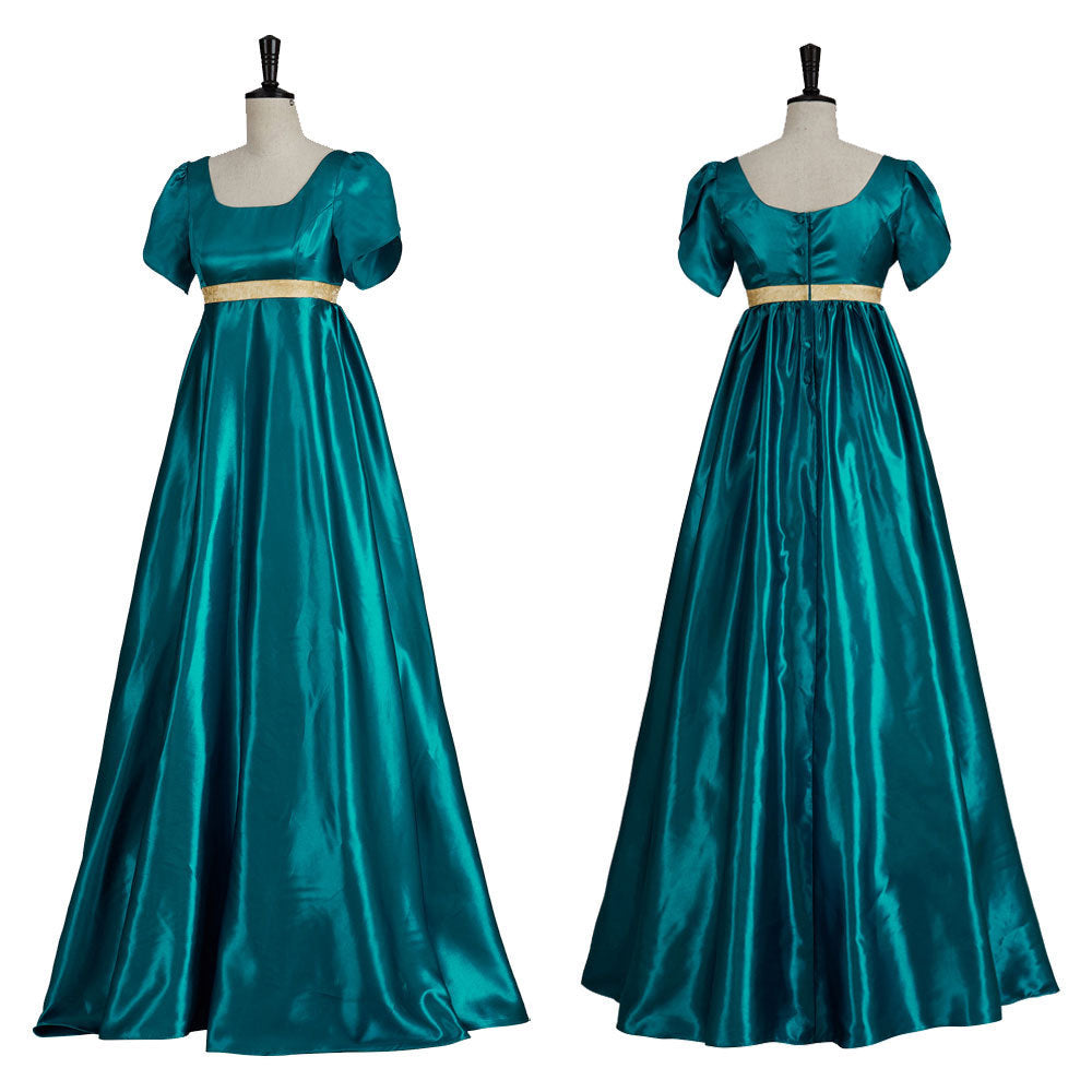 Damen Empire Taille Kleid Regency Ballkleid 19. Jahrhundert Satin Vintage Kleider Viktorianische BallkleiderKleider Kostüm