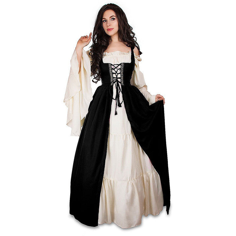 Kinder Mädchen quadratischer Kragen Mittelalter Renaissance Retro Kleid Cosplay Kostüm Mittelalterkleid  Outfits Halloween Karneval Anzug