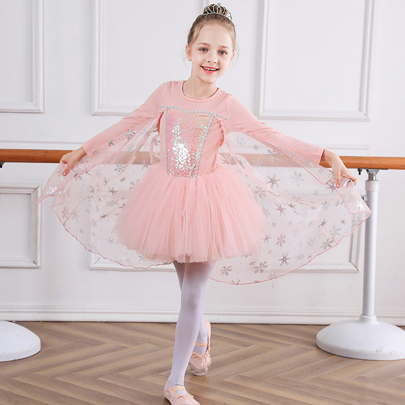 Kinder Mädchen Prinzessin Ballettkleid Ballerina Kostüm Ballett Kleid Tanzkleid Balletttrikot Tanzbody mit Tutu Rock