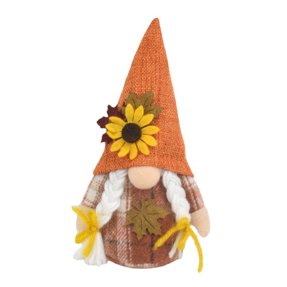 Puppe Thanksgiving Gnome Dekoration Orange Sonnenblume Ahornblatt Rudolph Weihnachten Geburtstagsgeschenk