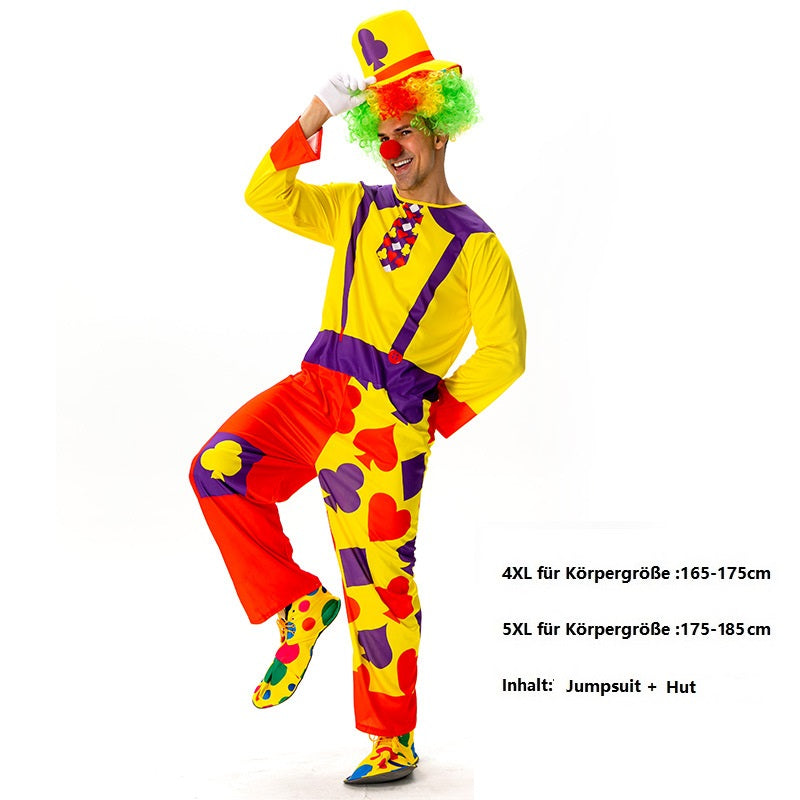 Erwachsene Clown Cosplay Kostüm Outfits Halloween Karneval Anzug