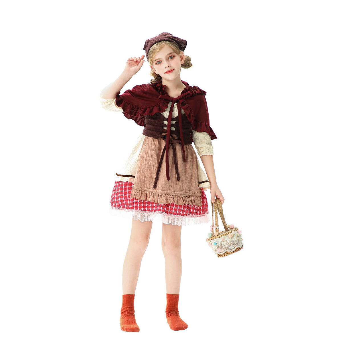 Kinder Mädchen Halloween Rotkäppchen Kleid Cosplay Kostüm Outfits Märchen Halloween Karneval Anzug