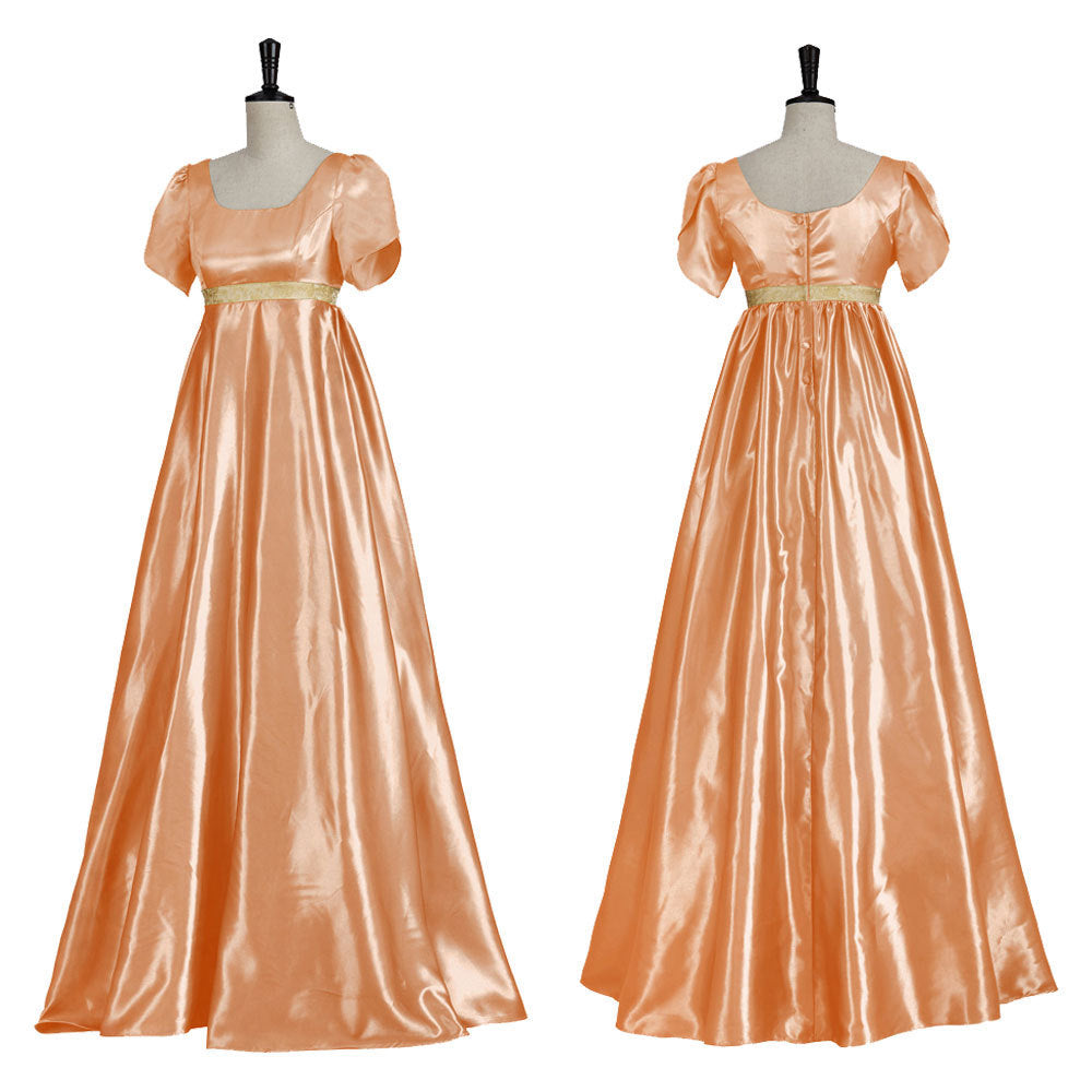 Damen Empire Taille Kleid Regency Ballkleid 19. Jahrhundert Satin Vintage Kleider Viktorianische BallkleiderKleider Kostüm