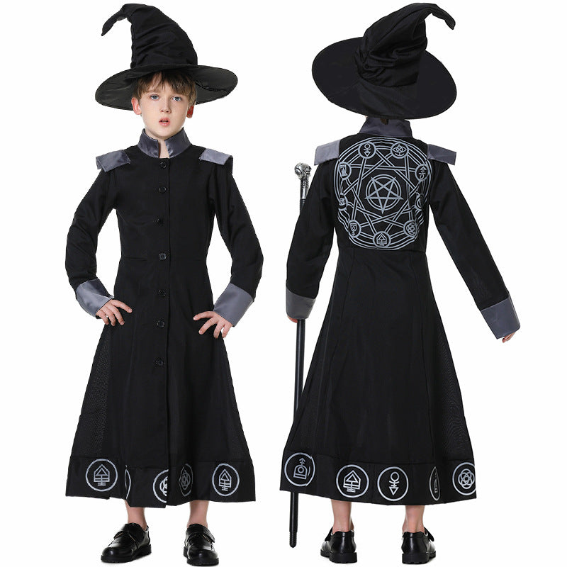 Erwachsene Robe Wizard Witch Hexe Eltern-Kind Anziehsachen Cosplay Kostüm Halloween Karneval Party Anzug