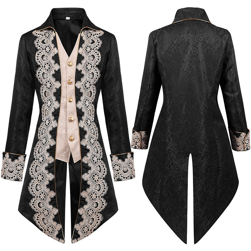 Herren rokkoko Steampunk Mittelalterliche Jacke Gothic Viktorianischer bridgeton Herren Mantel Cosplay Kostüm Halloween Karneval Party Anzug