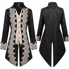 Herren rokkoko Steampunk Mittelalterliche Jacke Gothic Viktorianischer bridgeton Herren Mantel Cosplay Kostüm Halloween Karneval Party Anzug