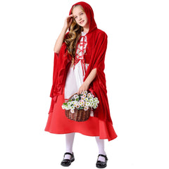 Kinder Mädchen Kleid Rotkäppchen Cosplay Kostüm Outfits Halloween Karneval Anzug
