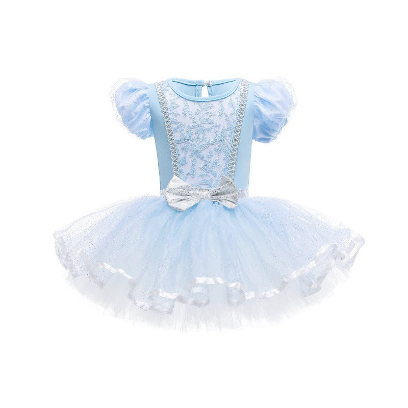 Kinder Mädchen Prinzessin Ballettkleid Ballerina Kostüm Ballett Kleid Tanzkleid Balletttrikot Tanzbody mit Tutu Rock