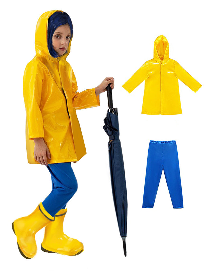 Kinder Mädchen Coraline und die geheime Tür Cosplay Kostüm Outfits Halloween Karneval Outfit