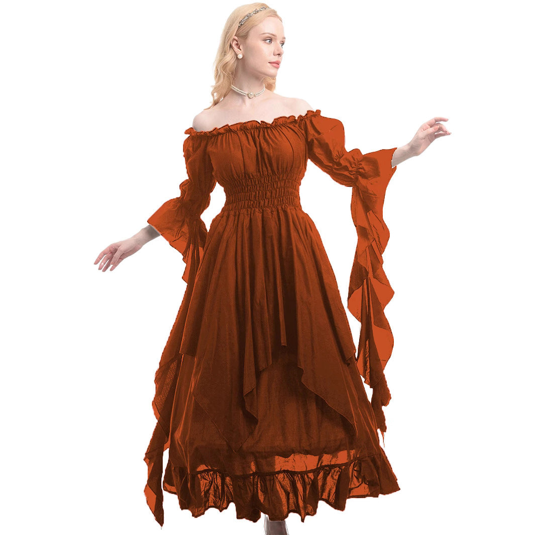Damen Mittelalterliche Halloween cos Revival Kleider Riemchen Korsett Hof Stil Kleider