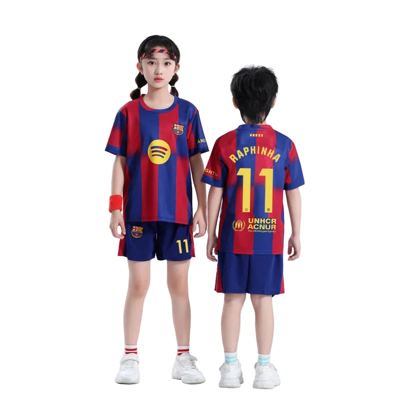Kinder WM Trikot 2026 neue Saison FC Barcelona Fußballtrikot-Set für Kindergarten- und Grundschüler, Trainingsanzug mit Nummer 7/10, Großhandel
