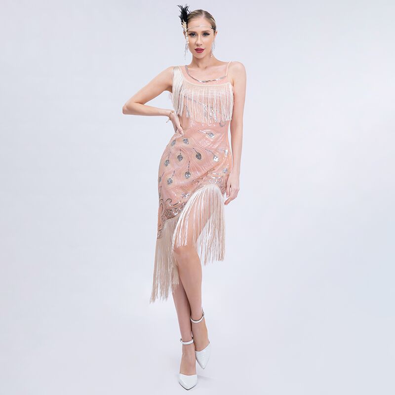 Damen Flapper Kleider Voller Pailletten Retro 1920er Jahre Stil Charleston Kleid klassische Motto Party Damen Kostüm Kleid