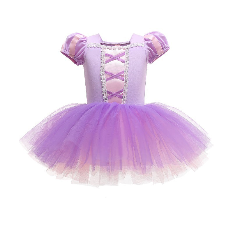 Kinder Mädchen Prinzessin Ballettkleid Ballerina Kostüm Ballett Kleid Tanzkleid Balletttrikot Tanzbody mit Tutu Rock