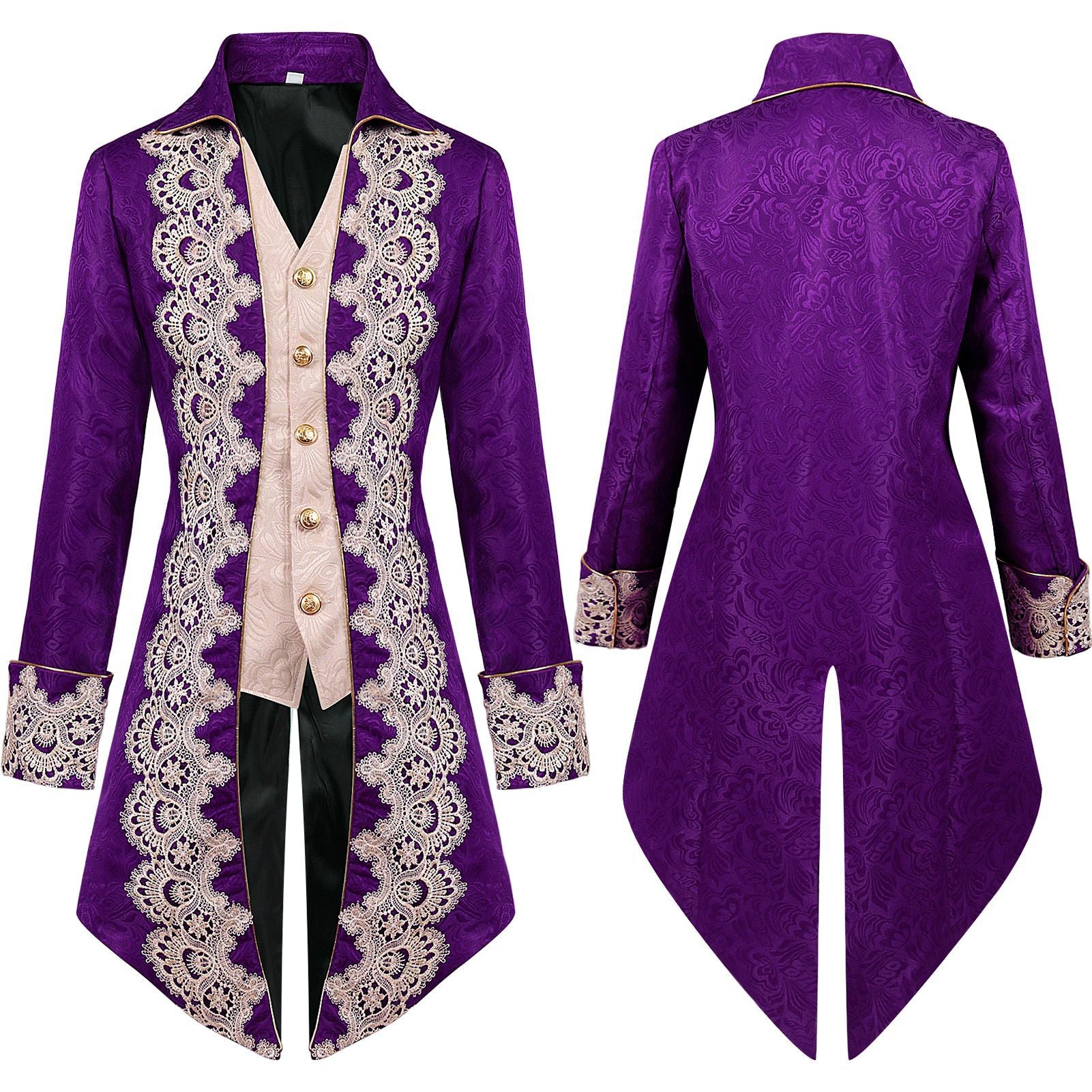 Herren rokkoko Steampunk Mittelalterliche Jacke Gothic Viktorianischer bridgeton Herren Mantel Cosplay Kostüm Halloween Karneval Party Anzug