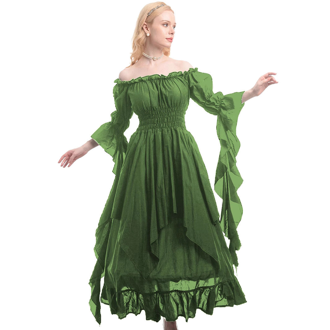 Damen Mittelalterliche Halloween cos Revival Kleider Riemchen Korsett Hof Stil Kleider