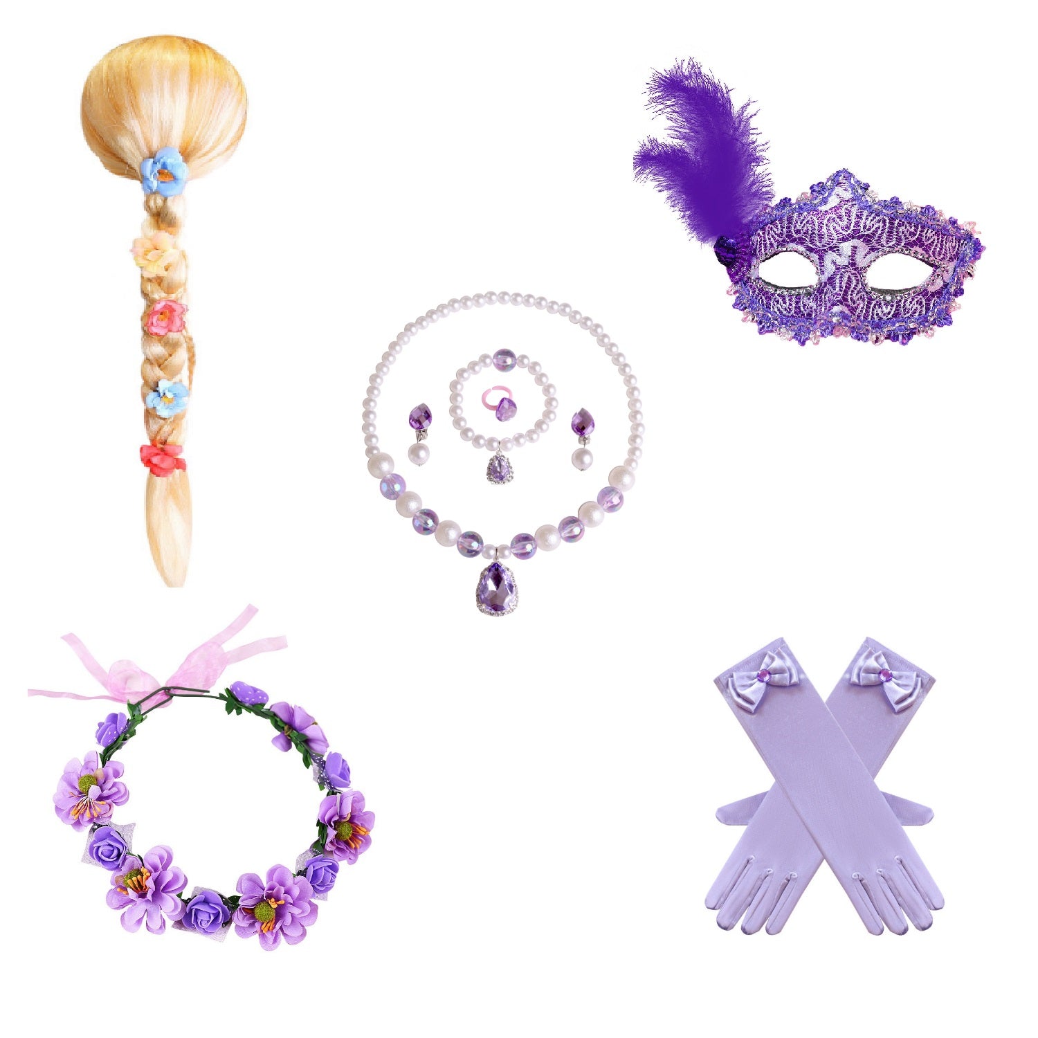 Kinder Mädchen Halloween Rapunzel Cosplay Kostüm für Kinder Tütukleid