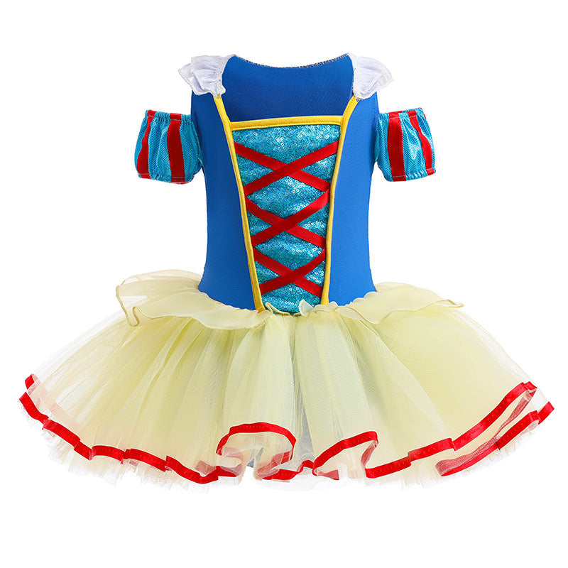 Kinder Mädchen Prinzessin Ballettkleid Ballerina Kostüm Ballett Kleid Tanzkleid Balletttrikot Tanzbody mit Tutu Rock