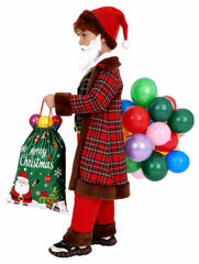 Kinder Weihnachten Kostüm mit rotem Karomuster Weihnachtsmann-Outfit Weihnachtsfeier Schulfest-Auftrittskostüm