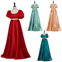 Damen Empire Taille Kleid Regency Ballkleid 19. Jahrhundert Satin Vintage Kleider Viktorianische BallkleiderKleider Kostüm